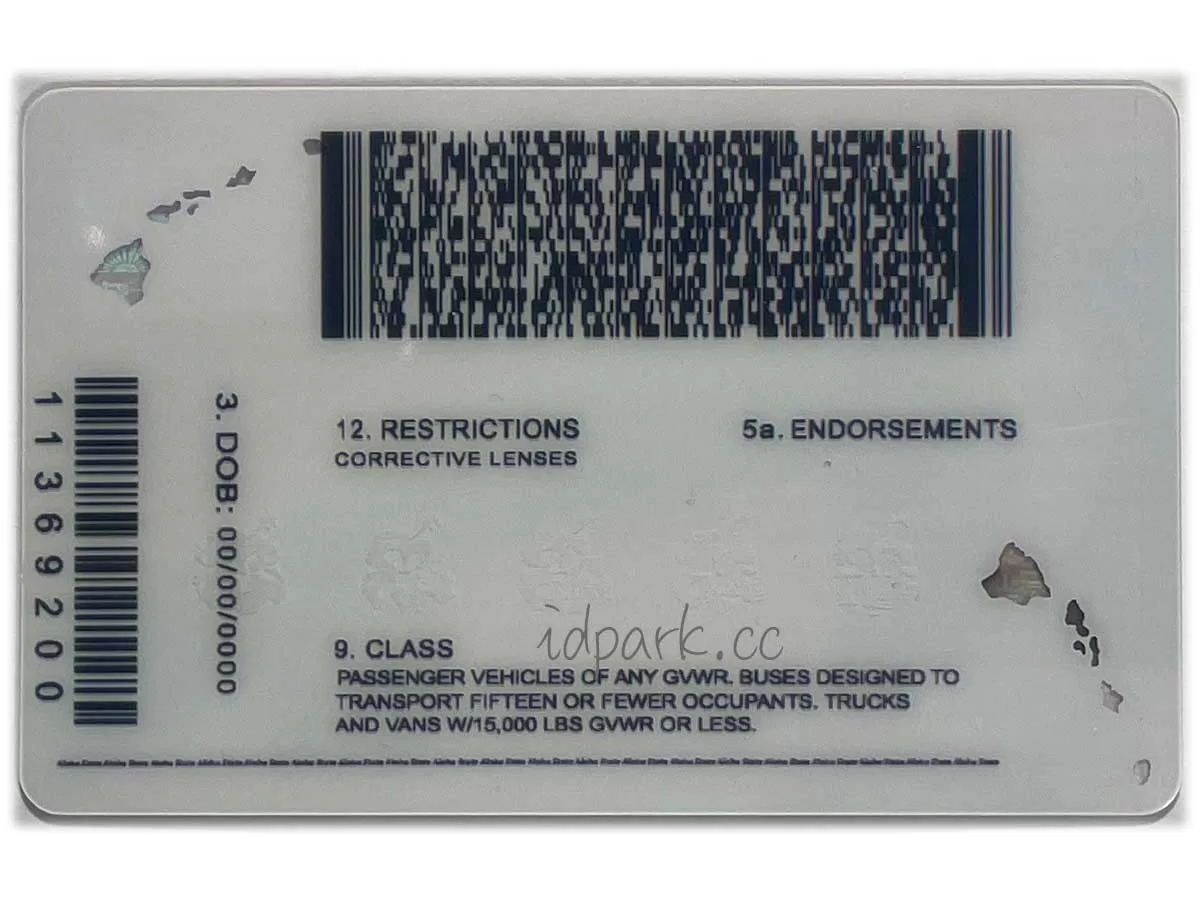 Hawaiian fake ID card